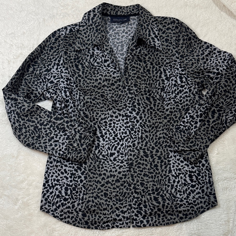 Stylish Leopard Print‎ Women's Zip Top